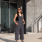 Dilsi Handwoven Cotton Overalls in Black and White Made to Order