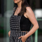 Dilsi Handwoven Cotton Overalls in Black and White Made to Order