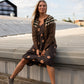 Silk Faro Dress in Brown Made to Order