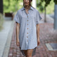 Paige Handwoven Cotton Relaxed Shirt Dress Made to Order