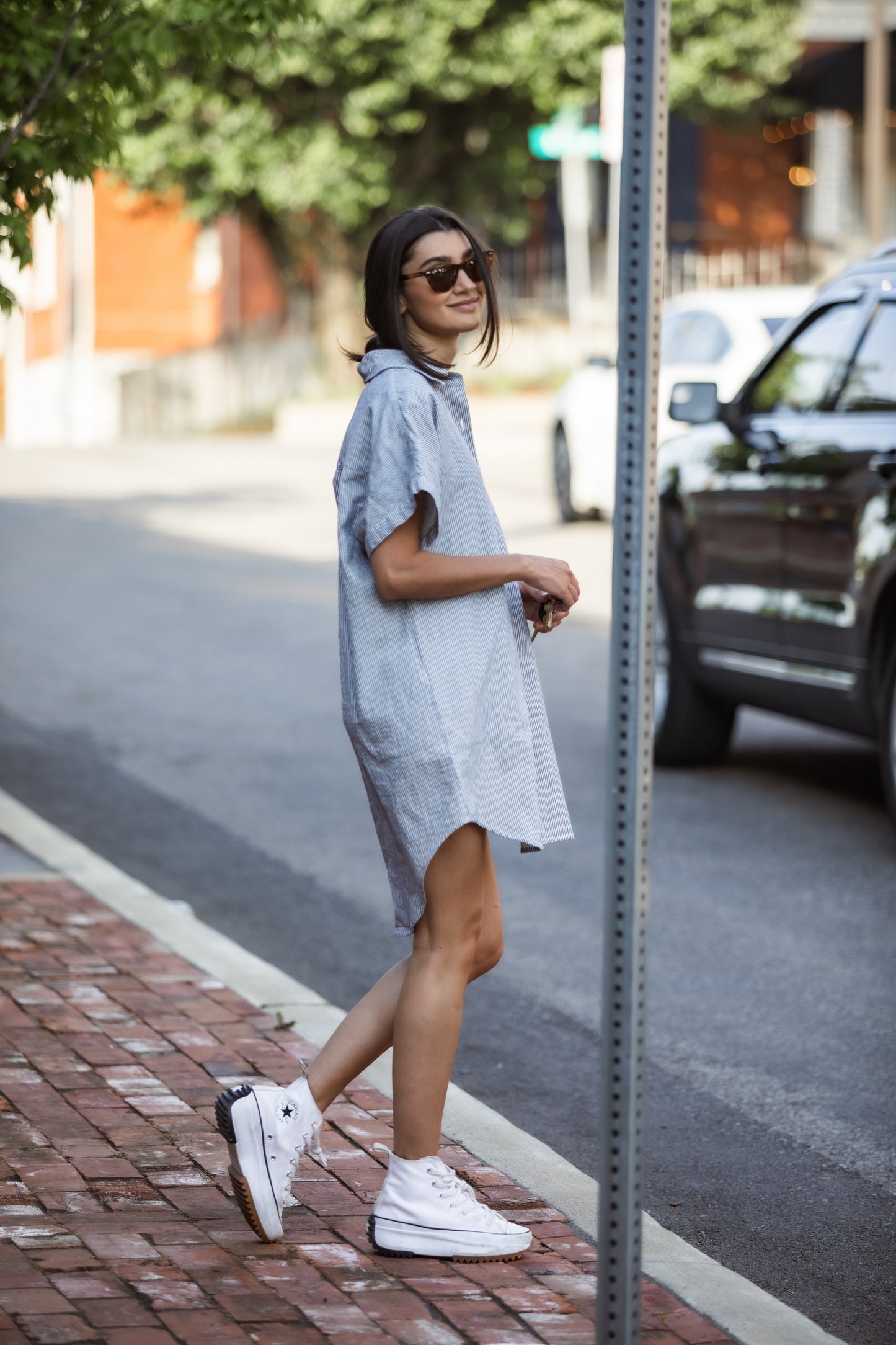 Paige Handwoven Cotton Relaxed Shirt Dress Made to Order