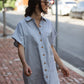 Paige Handwoven Cotton Relaxed Shirt Dress Made to Order