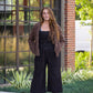 Dilsi Handwoven Cotton Overalls in Mauve and Dust Stripe Made to Order