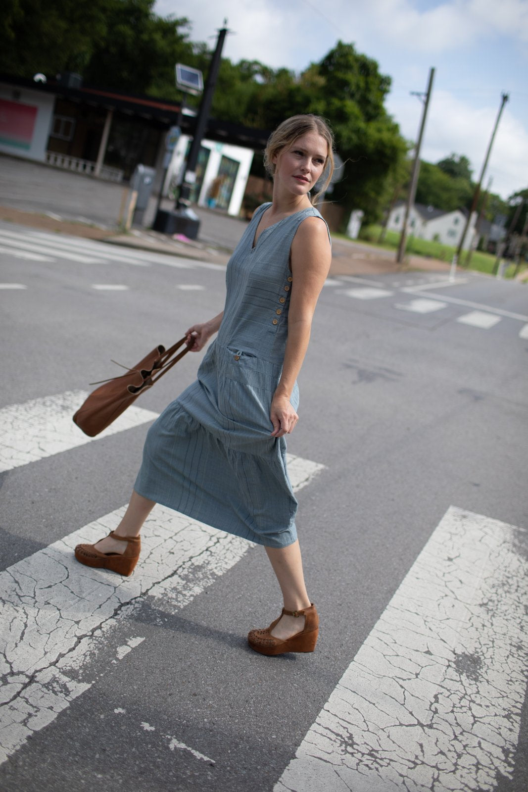 Handwoven Bina Dress in Red Made to Order