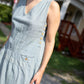 Handwoven Bina Dress in Silver Handwoven Cotton