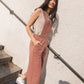 Dilsi Handwoven Cotton Overalls in Mauve and Dust Stripe Made to Order