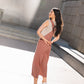 Dilsi Handwoven Cotton Overalls in Mauve and Dust Stripe Made to Order