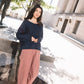 Dilsi Handwoven Cotton Overalls in Mauve and Dust Stripe Made to Order