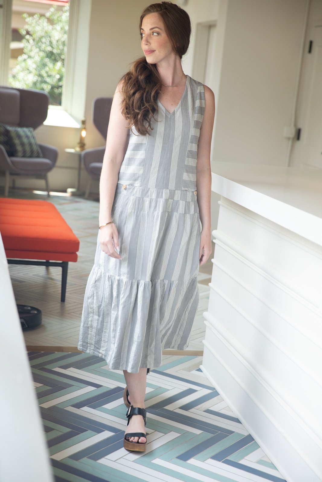 Handwoven Bina Dress in Red Made to Order