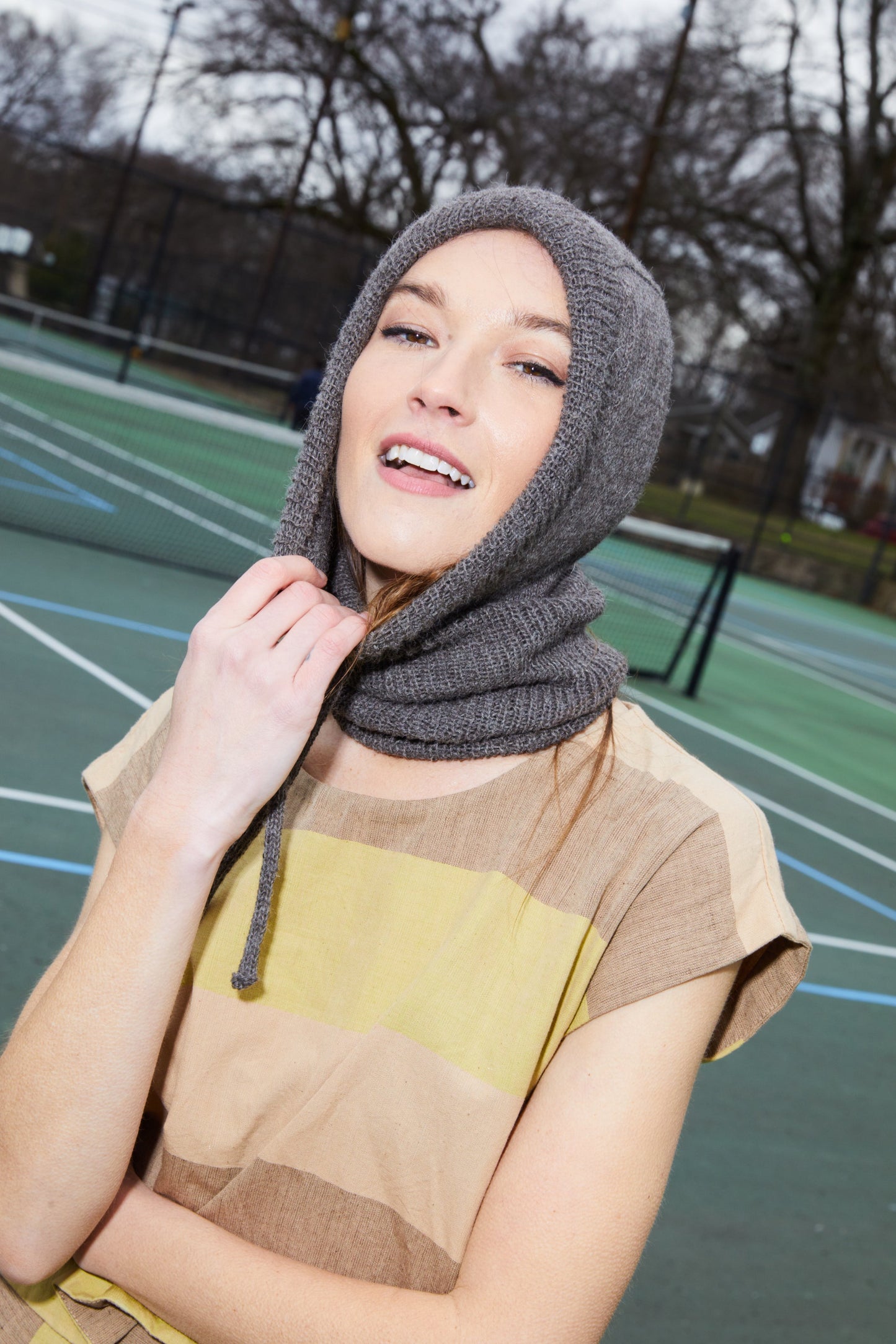 Katie Handwoven Cotton Set in Beige and Beige Stripe